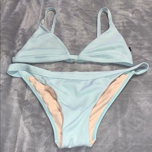 pacsun la hearts light blue bikini set